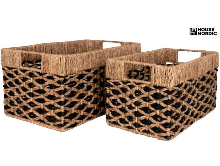 Set mit 2 Aufbewahrungsboxen SALAR schwarz 25x40x21cm
