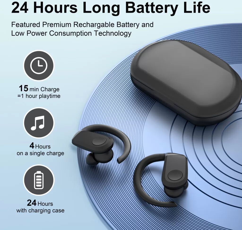 INF Écouteurs Bluetooth Noirs SP33 : Sans Fil, Réduction de Bruit