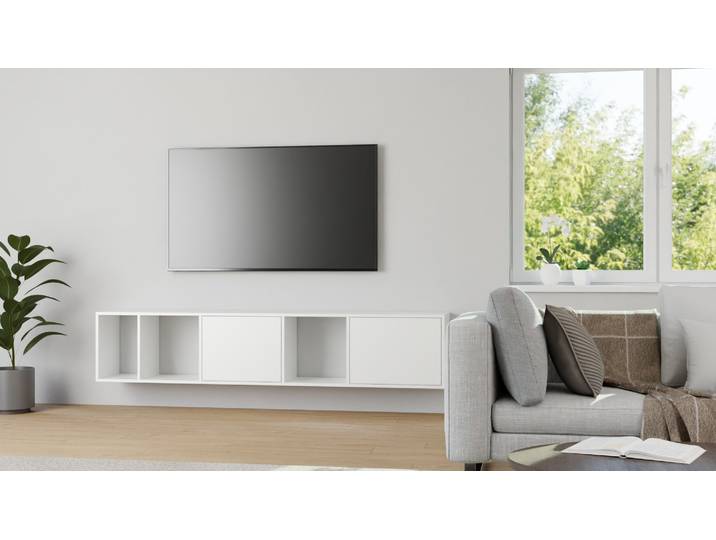 Commode suspendue blanche sur mesure pickawood MDF mélaminé MDF Blanc mat