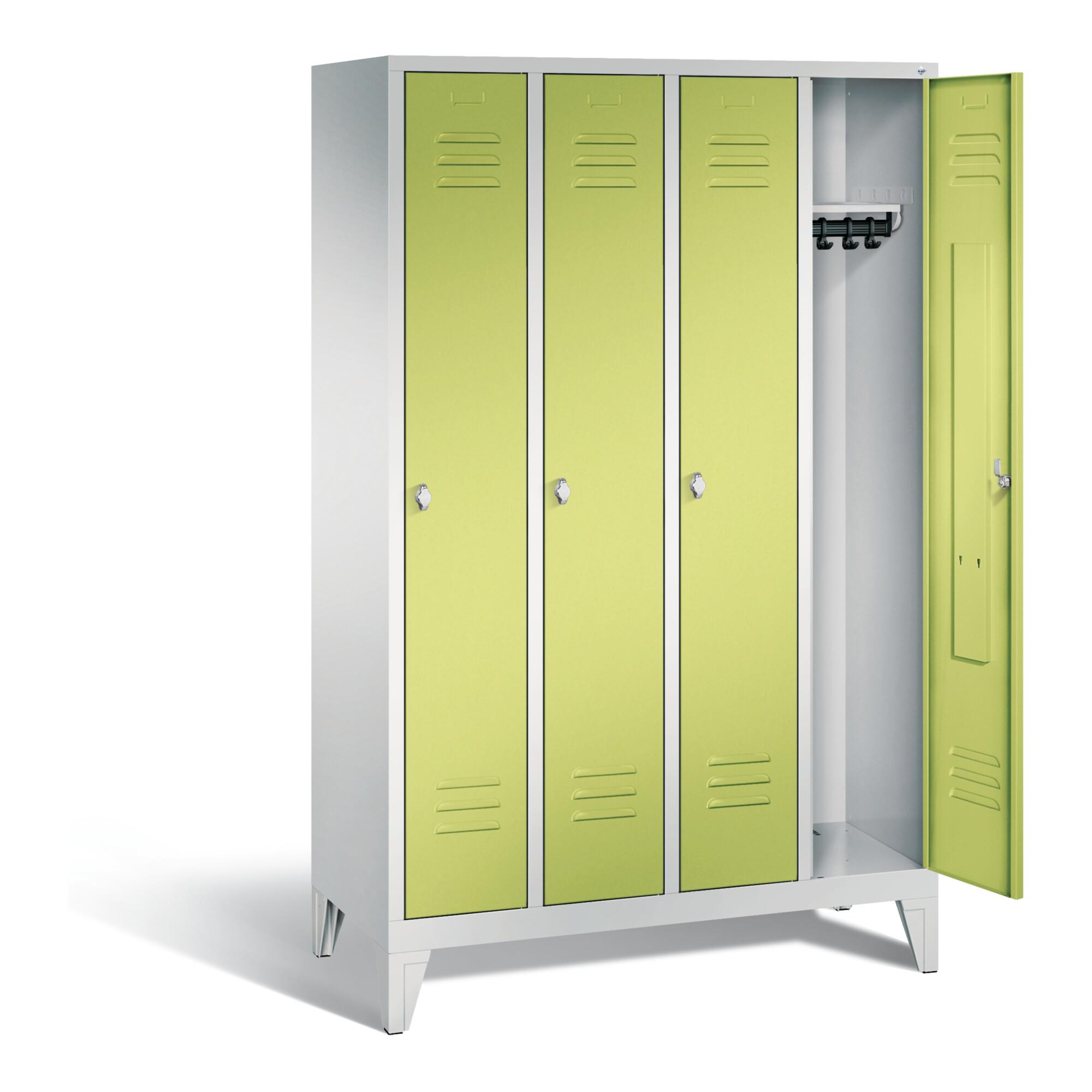 C+P Garderobenschrank Classic, H1850xB1190xT500mm, Front Viridingrün, Korpus Lichtgrau (8010-40) ; C + P Möbelsysteme (8010-40|S10525)