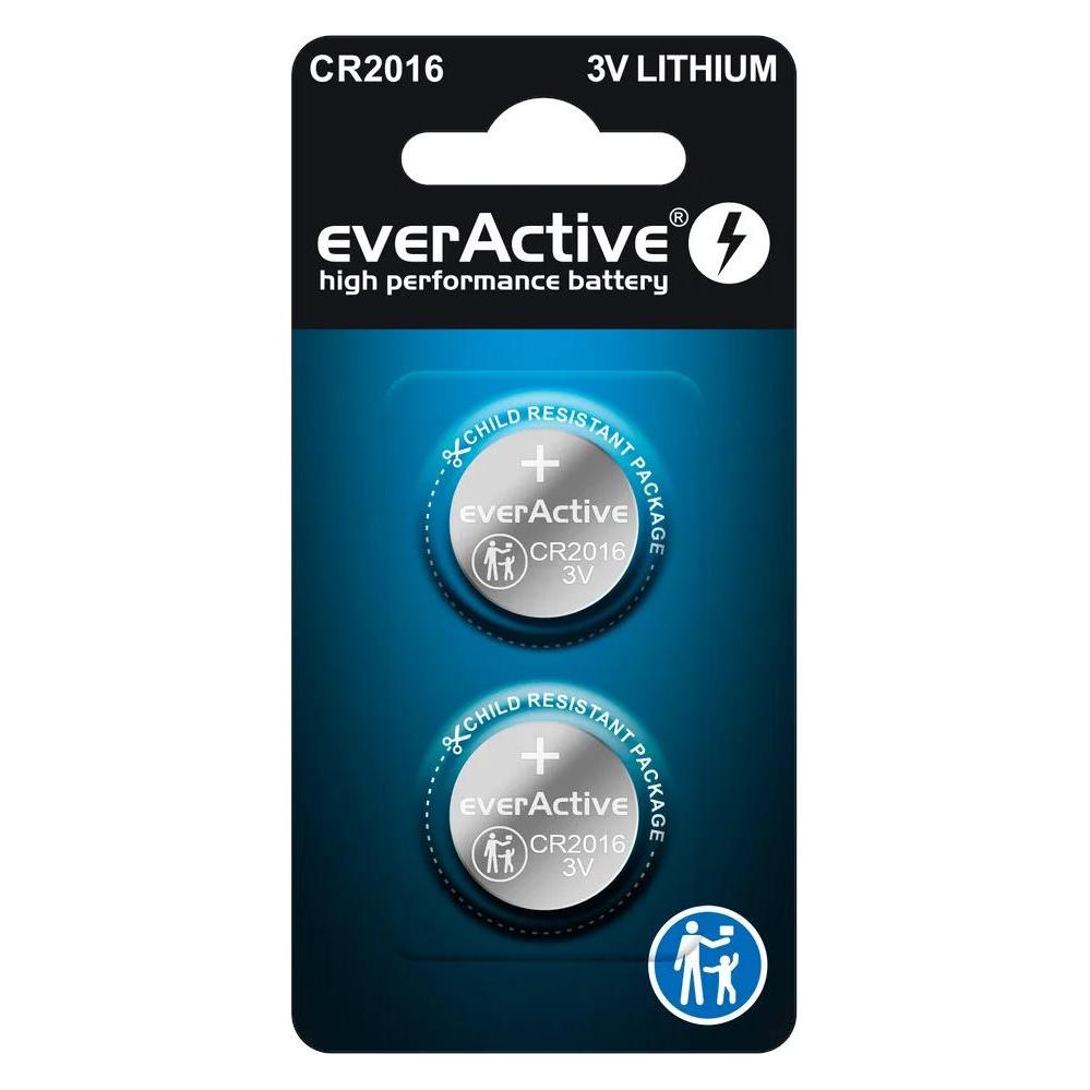 Lithiumbatterien mini everActive CR2016 Blisterverpackung 2 Stück (2 Stk., CR2016) (CR20162BL)
