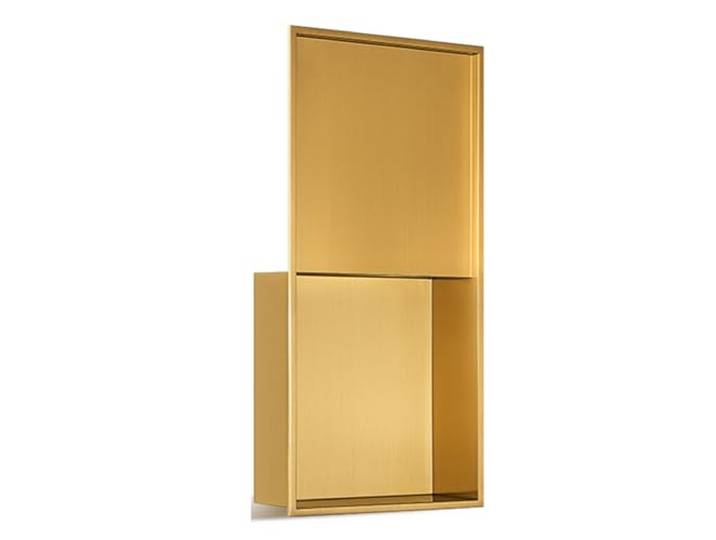 Regal für Duschwandnische Duschwandnische aus gebürstetem Edelstahl Goldgrau + mehrere Größen + Duschaufbewahrung: Organisiert(Gold,24.0x12.0x4.0inA)