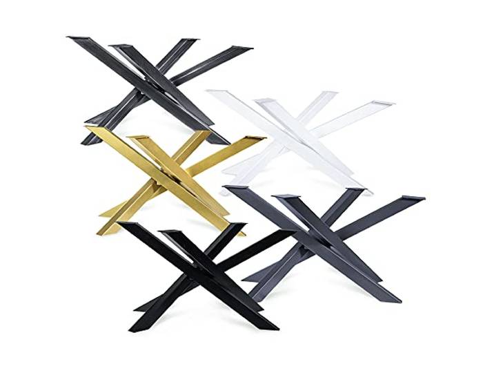 Magnetic Mobel Tischgestell Orion Design Kreuzgestell Schwerlast massiv Tischkufen Stahl Tischbeine Metall Profil 8x4 cm (L -Size 113x73xH71 cm, Schwarz)
