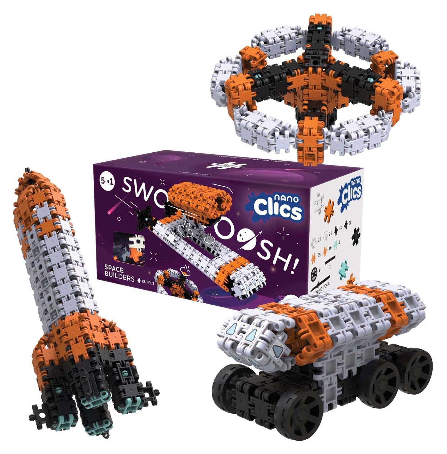 Clics Toys Clics Nano Ruimtebouwset met 250 onderdelen