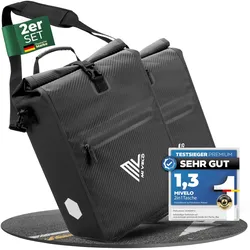 2in1 Fahrradtasche für Gepäckträger 25L „MAX“ - Carbon-Schwarz - Bestseller,Neu,oft gekauft