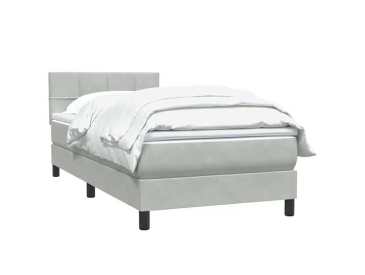 KTHLBRH Bettgestell aus Metall, weiß, 100 x 190 cm, mit Kopfteil Pulverbeschichteter Stahl, Latten im Lieferumfang enthalten, Stauraum unten für Behälter
