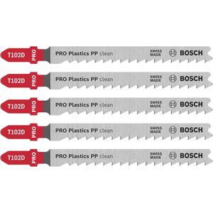 Bosch Stichsägeblätter PRO Plastics PP clean T102D, für Kunststoff, 5 Stück