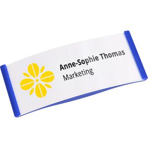 Böttcher-AG Namensschilder Premium, 65 x 30 mm, mit starkem Doppelmagnet, Kunststoff, blau, 10 Stück