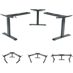 3in1 Gestell MCW-D40, variables Tischgestell, elektrisch höhenverstellbar Memory 47kg ~ anthrazit-grau