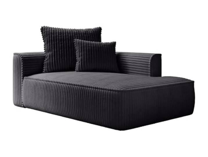 Vente-unique - Recamiere ohne Schlaffunktion 1 Person Pineta - Samt Schwarz