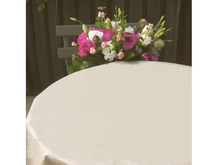 Nappe enduite beige ovale 160 x 240 cm