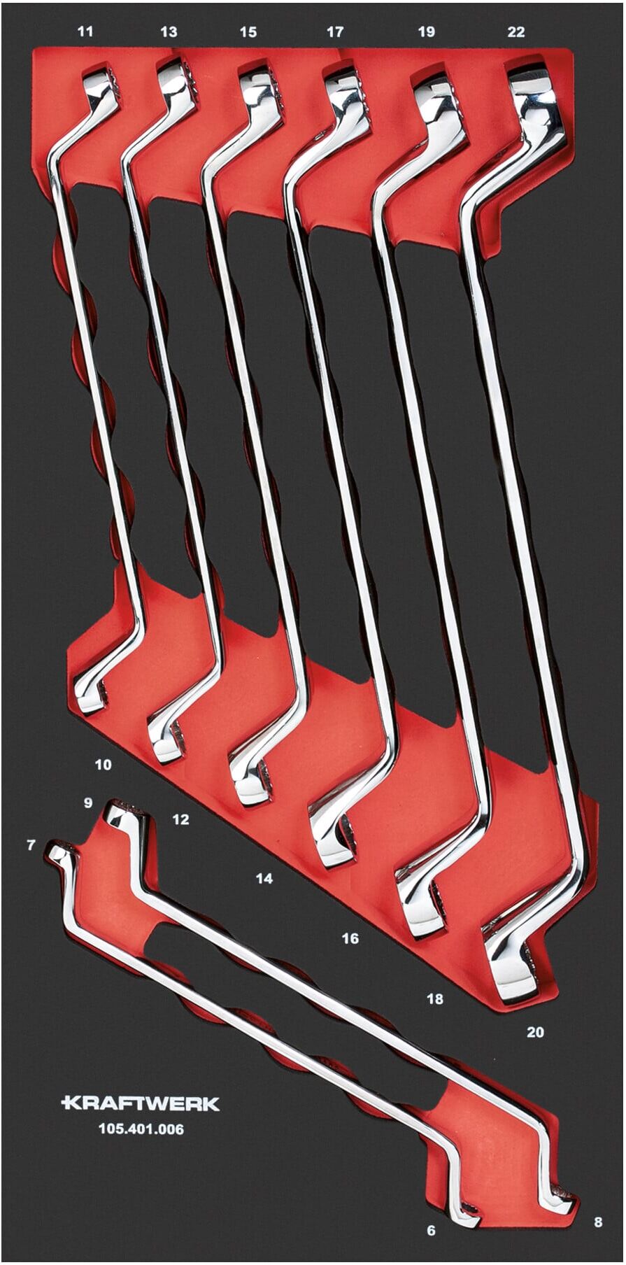 Kraftwerk Doppelringschlüsselsatz 8-tlg. 20x40 Einlage (105.401.006)