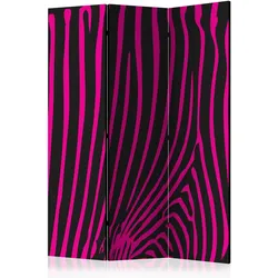 Paravent Zebra Pattern Schwarz/Pink