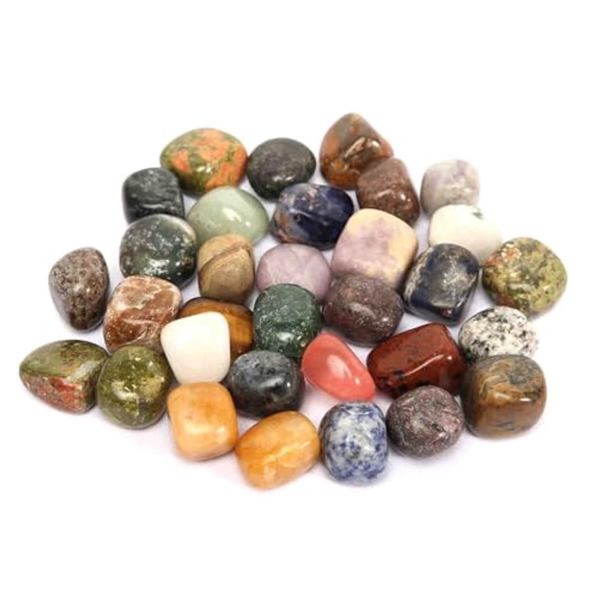 Edelstenenset met mix van kleurrijke natuurlijke halfedelstenen, 400 g