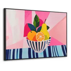 LEINWAND Bilder mit Rahmen - Obst - Abstrakter Hintergrund - Rosa - 90x60