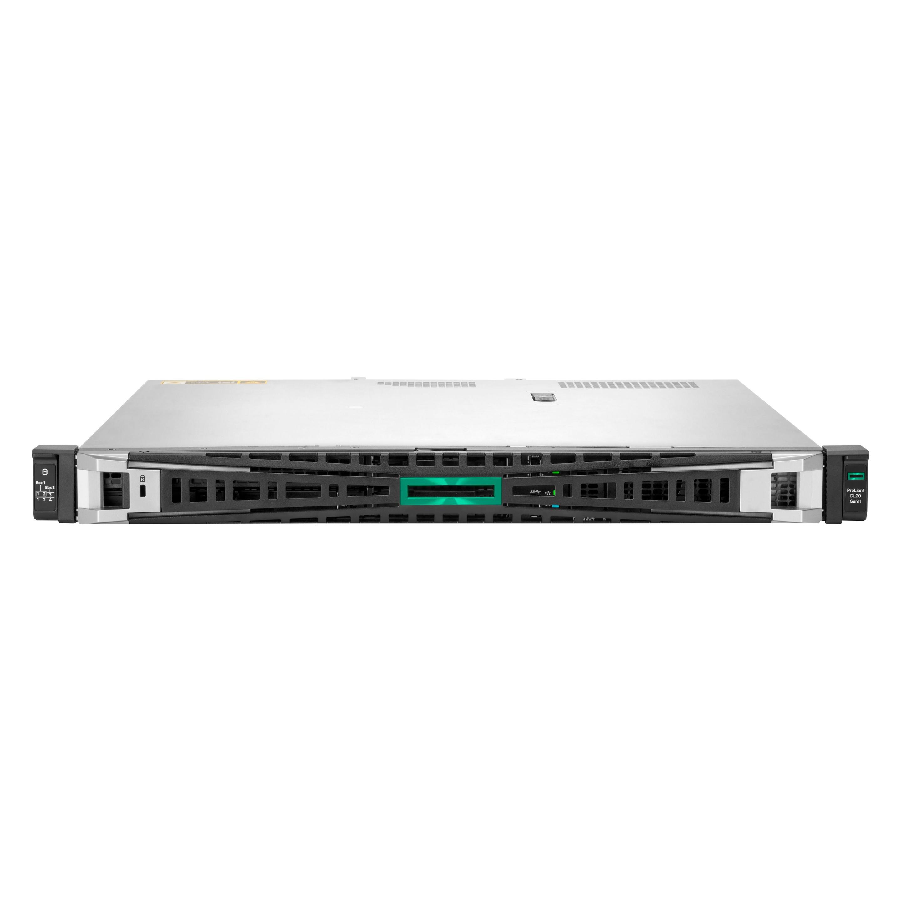 HPE ProLiant DL20 Gen11 1HE Xeon-E 6333P 6-Core 3.1GHz 1x32GB-U 4xSFF NS204i-u 800W Server (32 GB, Rack Server) (P85574-425)