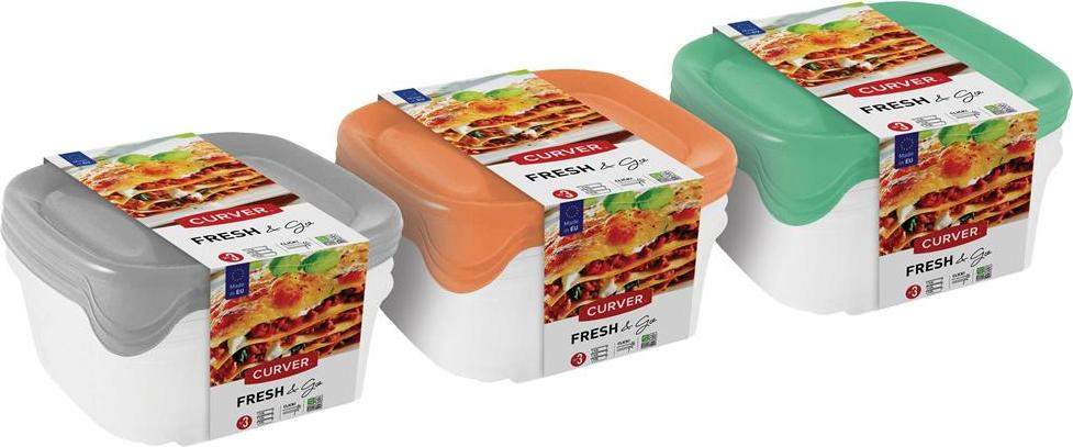 Sada Curver set van 3 vierkante potten, 0,8 liter per stuk