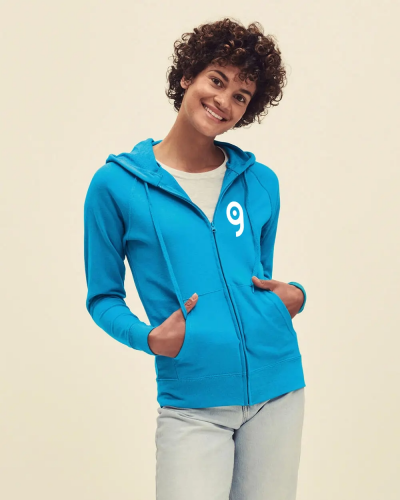 Felpa Fruit of the Loom con zip, cappuccio, cotone 80% Personalizzate o neutre Fruit of the Loom