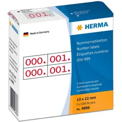 HERMA Klebenummern rot