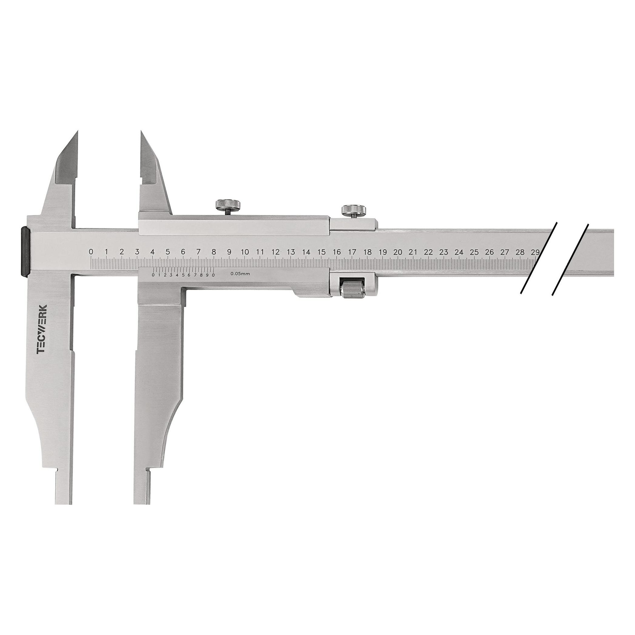 Tecwerk Werkstattmessschieber DIN 862 800 mm mit Messerspitzen Schnabellänge 150 mm (80 cm) (2000851138)