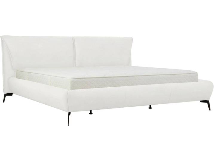 Bett DOVER 160x200cm echtleder weiss