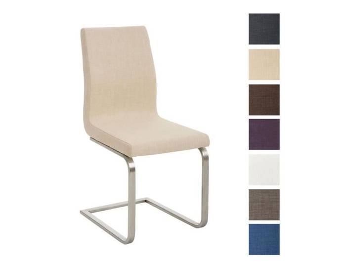 Chaise Cantilever Belfort en Tissu - CLP - Crème - Piètement Luge en Métal