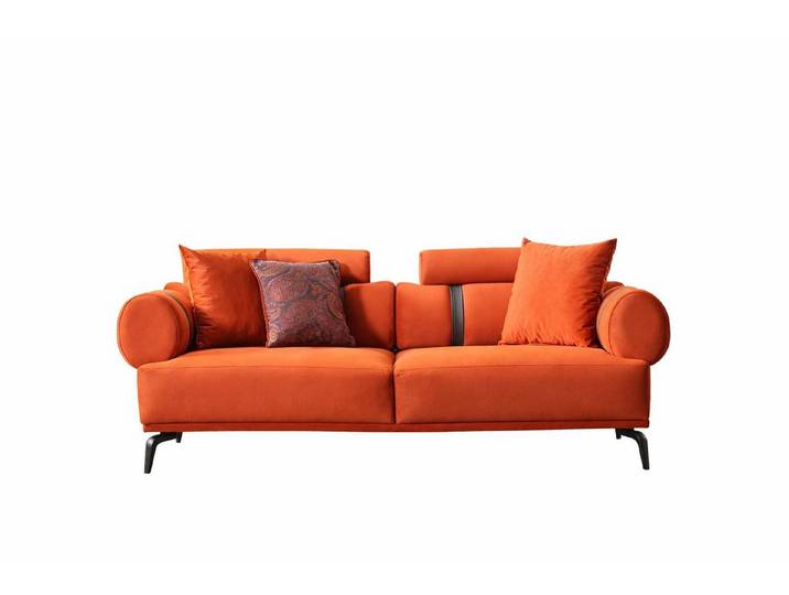 JVmoebel 3-Sitzer Schlafsofa modern orange weich bequem elegant Schlafplatz Metallfüße, 1 Teile, Made in Europa