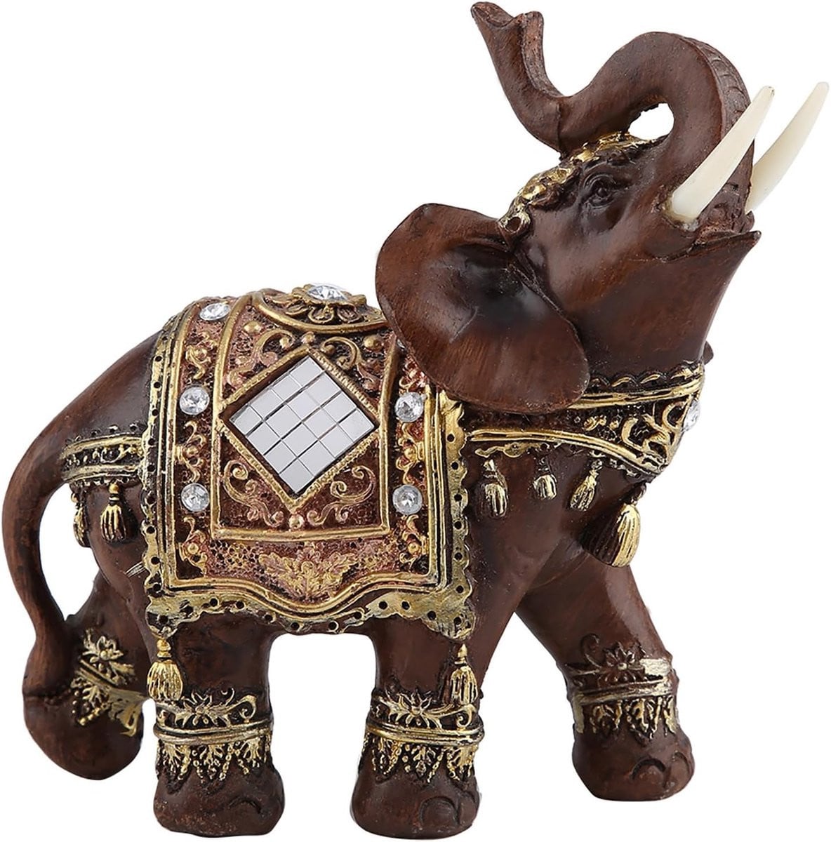 Houten olifant beeld voor decoratie als symbool voor geluk en welvaart