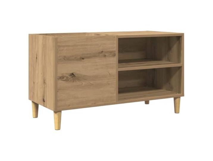 Makastle Plattenschrank Artisan-Eiche 84,5 x 38 x 48 cm 15,7 kg mit Holzbeinen, Zusammenbau erforderlich