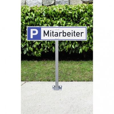 Dreifke® Stahlständer mit Bodenplatte für Parkplatzreservierer,Stahl verzinkt, 500mm Höhe