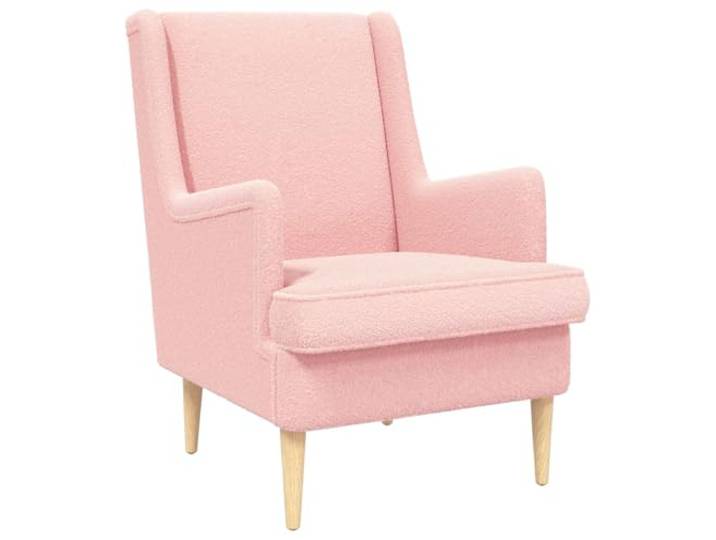 Sessel Rosa Bouclé mit Metall-und-Holz-Rahmen Bouclé-Stoff,rosa Farbton,Metall-und-Holz-Rahmen,Wohnzimmer,Schlafzimmer,Lesen,Entspannen