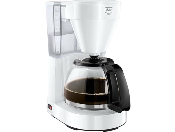 Melitta 1023-01 Easy 1023-02, filterkoffiezetapparaat met glazen kan, compact design, wit
