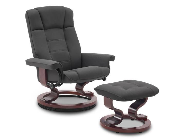 MCombo Fauteuil relax avec pouf\, fauteuil TV pivotant à 360° avec fonction chaise longue\, fauteuil TV\, fauteuil de repos moderne pour le salon\, similicuir\, 9019MB