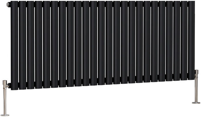 Belfry Heating Shirly Horizontal Oval Panel Radiators Normal Black 60cm H x 141.6cm W