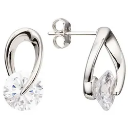 DIAMONIQUE® Ohrstecker = 1,00ct Brillantschliff Silber rhodiniert