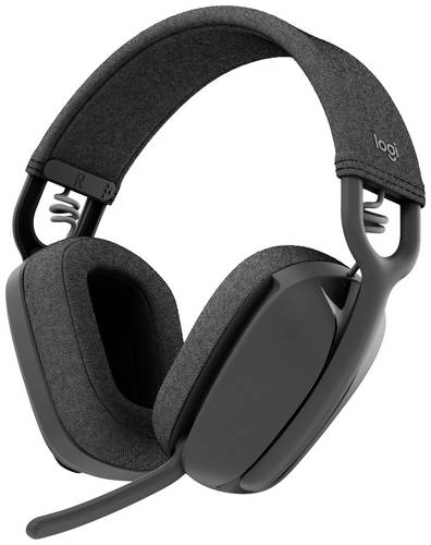 Logitech ZONE VIBE 100 Over Ear Headset Bluetooth Stereo Graphit Mikrofon-Rauschunterdrückung, Noise Cancelling Lautstärkeregelung, Mikrofon-Stum