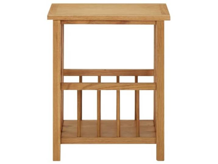HKGNMBS Beistelltisch mit Zeitungsständer 45 x 35 x 55 cm aus massiver Massives Eichenholz, Finish und MDF, Ablage für Zeitungen und Zeitschriften, kompaktes Design, leicht zu bewegen