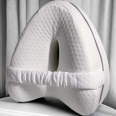 Youfap Market Orthopedic Sciatica Pillow For Side Sleepers, Memory Foam Leg Knee Support, Back Hip Pain Relief For Bed Sofa white