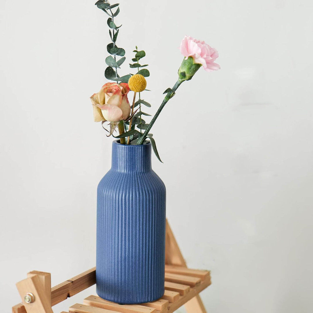 Metro Table Vase 1 Blue 20cm H X 8.6cm W X 5cm D