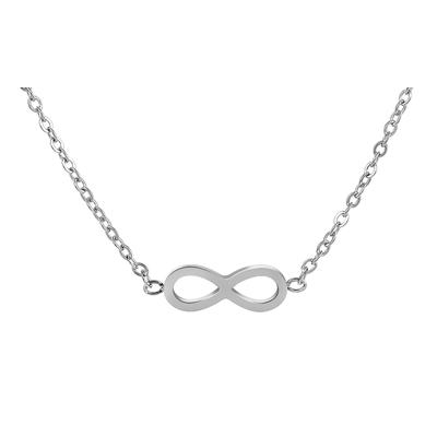 Kette ohne Anhänger ADELIA´S "Halskette – Ankerkette Unendlichkeitszeichen aus Edelstahl 43 cm", silber, Halsketten, Damen, 43cm, Edelstahl, Ein kleines Geschenk mit großer Wirkung