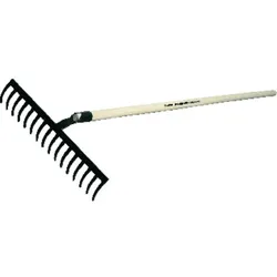 Bau-/Gartenrechen 16 Zinken, mit Stiel 150cm - schwarz