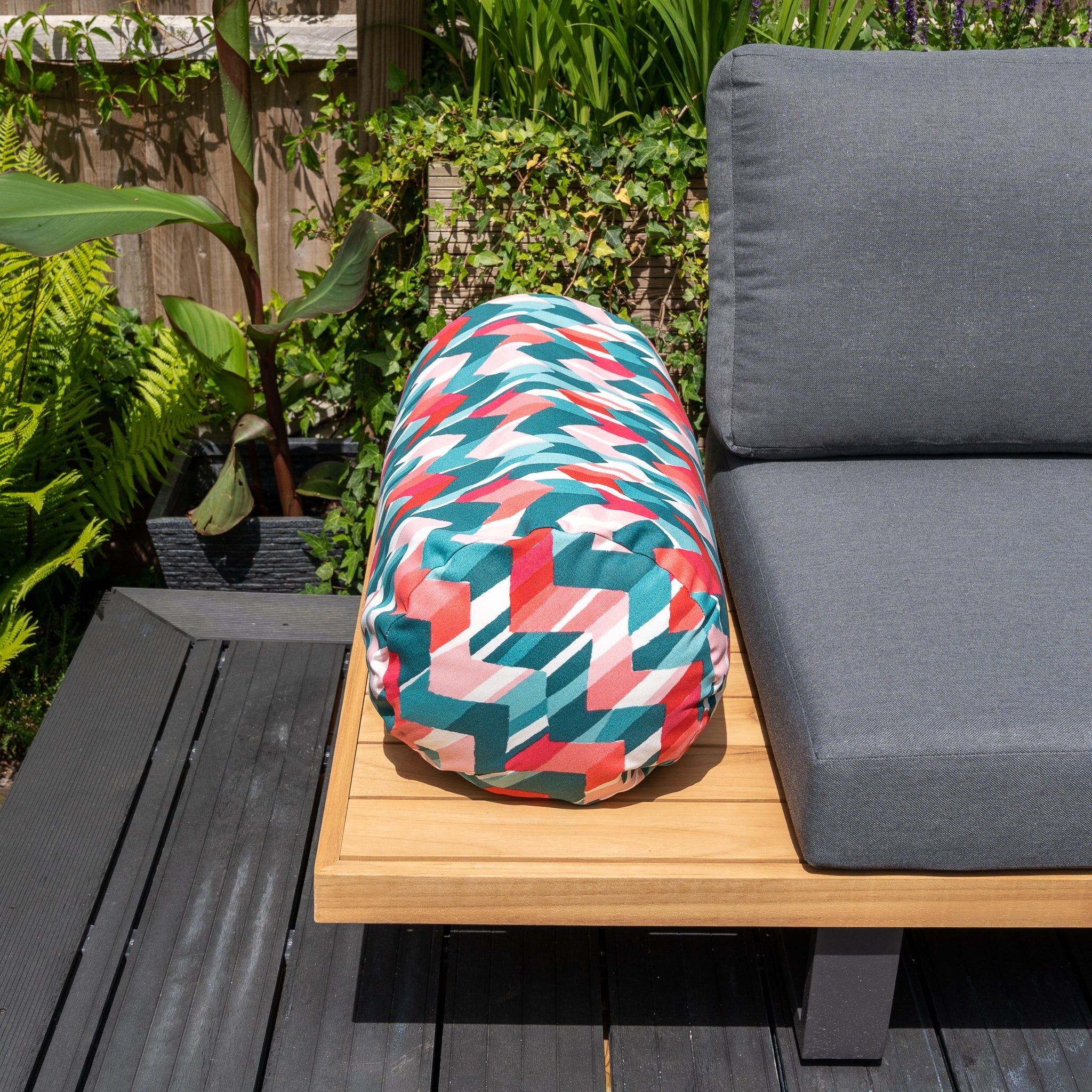 Harbour Lifestyle Acrisol Flash Multi Large Round Bolster Floor Cushion - 72cm x 35cm