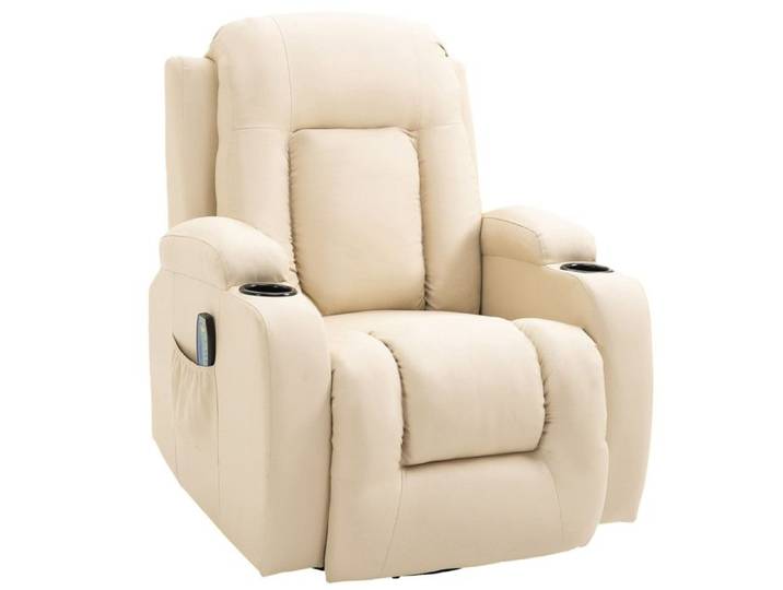 Fauteuil relax massant chauffant LORENZO crème