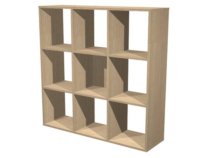 Bibliothèque multicases Classic - 9 cases - Chêne
