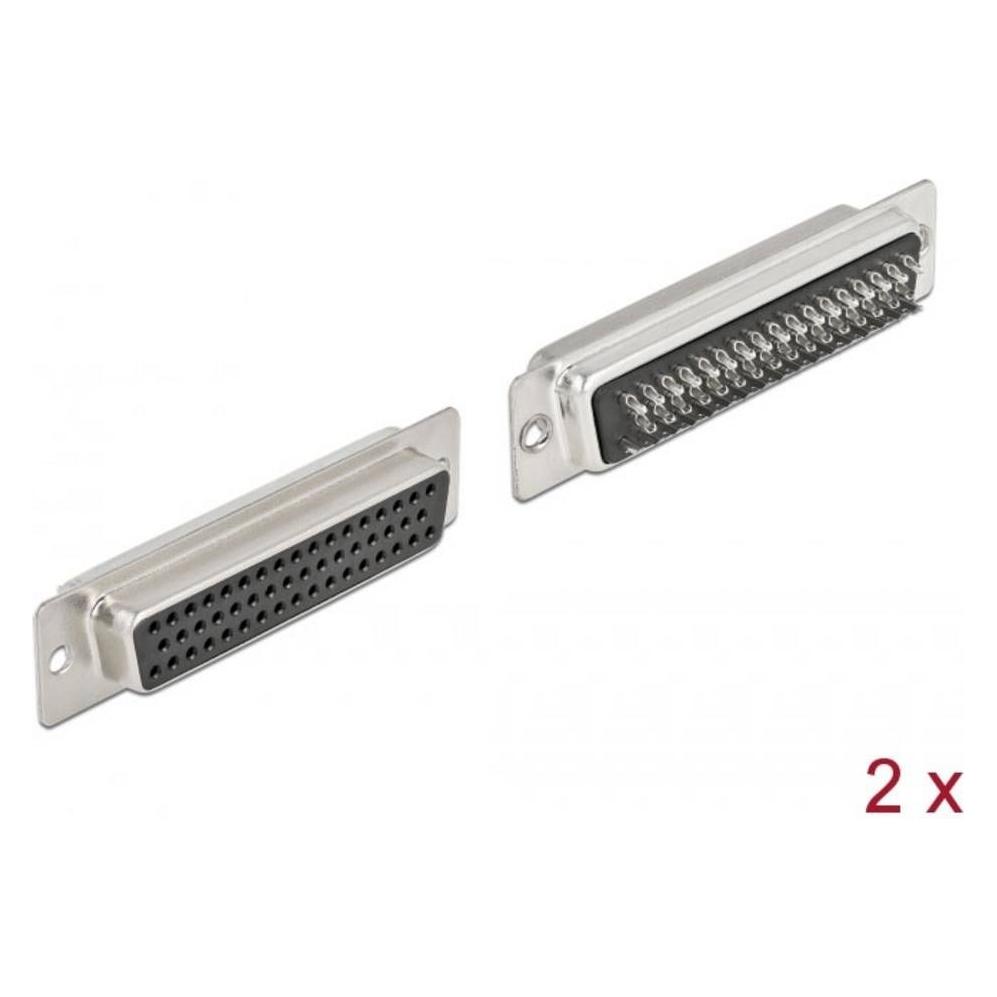 Delock D-Sub HD 50 Pin Buchse Metall, Lötversion, 2 Stück (66716)