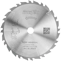 Mafell Sägeblatt KSB-WU 280 GT HW 280x2,8x30 mm Z28-4 3WZ/FZ Universal 092613