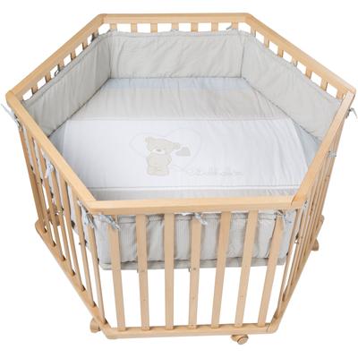 Laufgitter ROBA "Liebhabär, natur, 6-eckig", Baby, beige (natur), Laufställe Laufgitter, mit Stoffeinlage und Nestchen