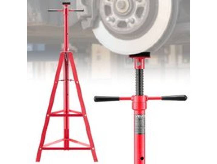 VEVOR Unterhub-Stützständer 2 t, Höhenverstellbarer (120-215 cm / 4-stufig) Wagenheberständer aus Kohlenstoffstahl, Dreibeinständer zur Unterstützung von Fahrzeugkomponenten Autoreparatur