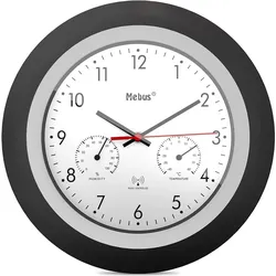 Mebus, Wanduhr, 19449 Funk-Wanduhr mitThermo-/Hygrom. (30 cm)