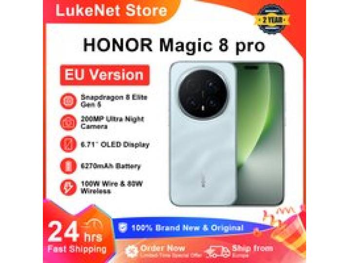 HONOR Magic 8 Pro 5G EU-versie smartphone Snapdragon 8 Elite Gen 5 200MP camera 6270mAh 100W 6.71''OLED NFC ESIM Honor